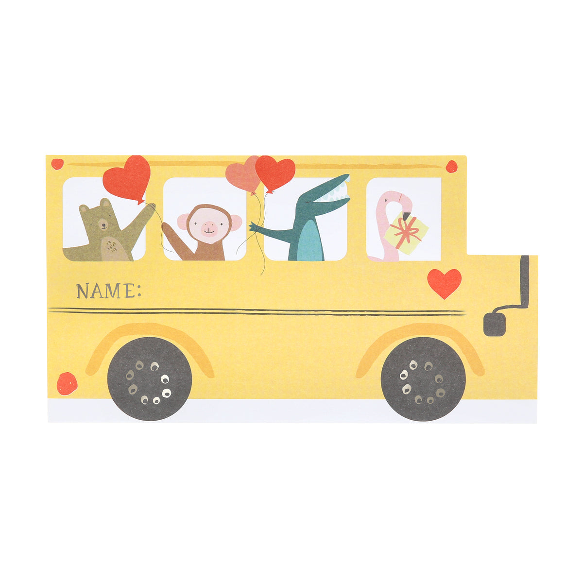 School Bus Valentine's Card & Bracelet Sets (x12)