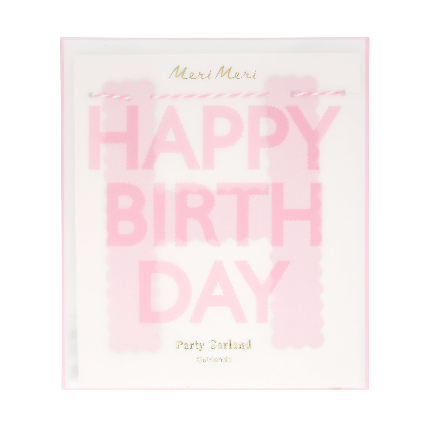 Scallop Edge Pink Happy Birthday Garland