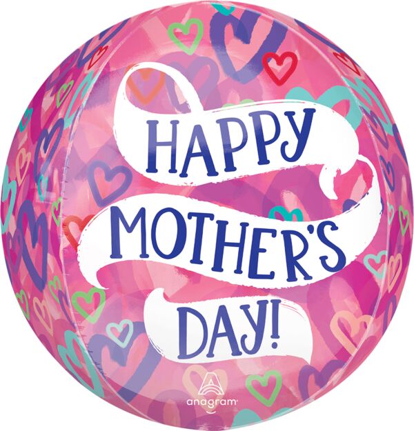 Mother's Day Layered Hearts Orbz Balloon