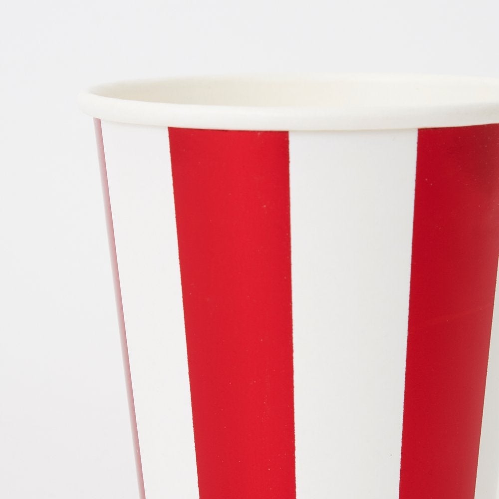 Red & White Stripe Foil Cups