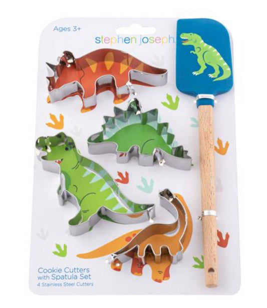 Dinosaur Cookie Cutters with Spatula Set