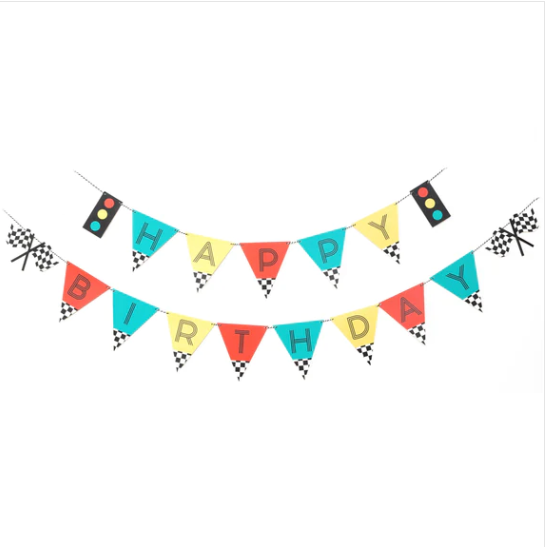 Race Car Happy Birthday Garland