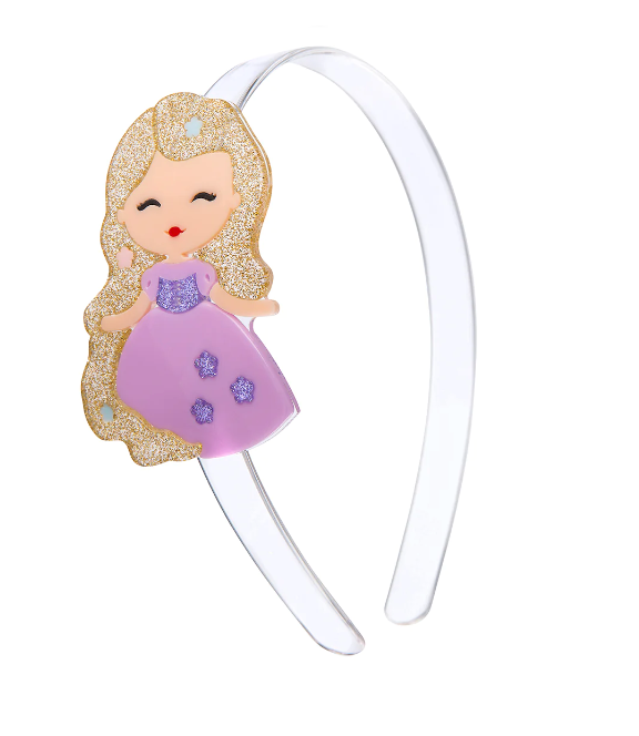 Cute Doll Rapunzel Dark Purple Dress Headband