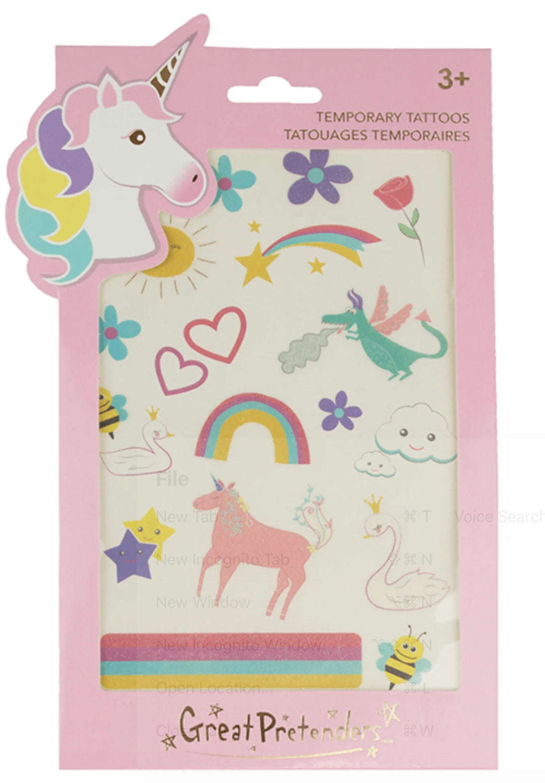 Unicorn Temporary Tattoo Pack