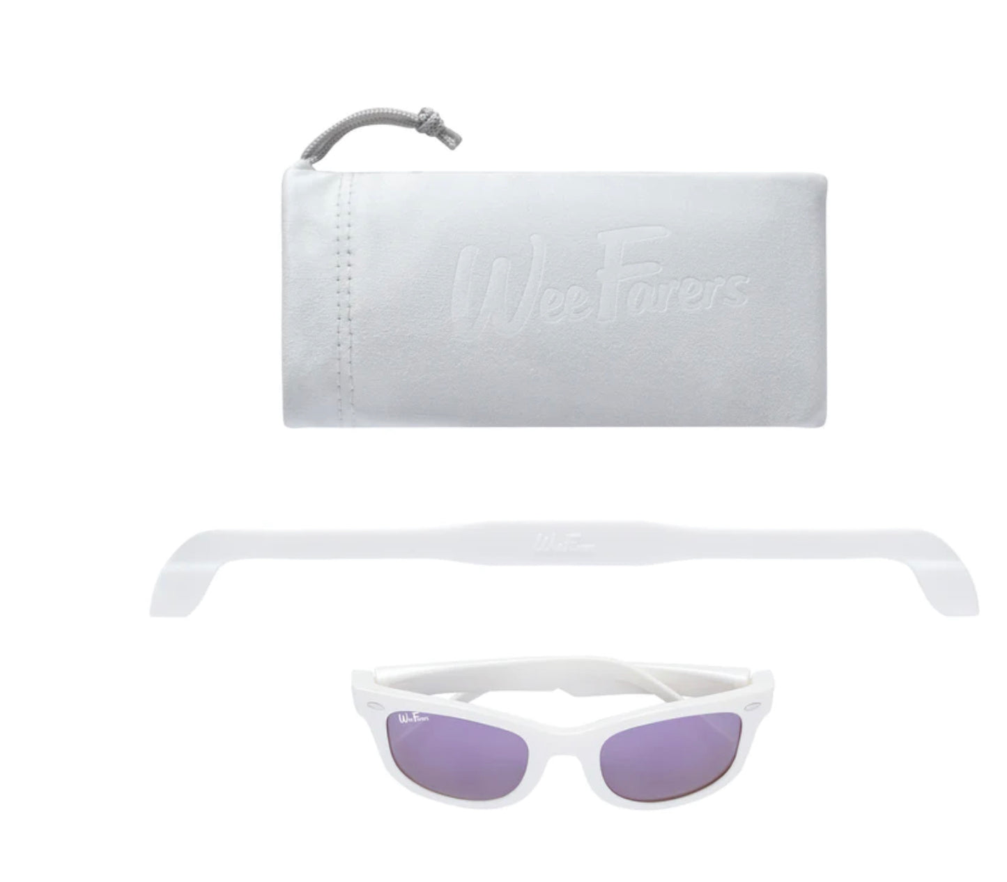 White with Purple Polarized WeeFarer Sunglasses