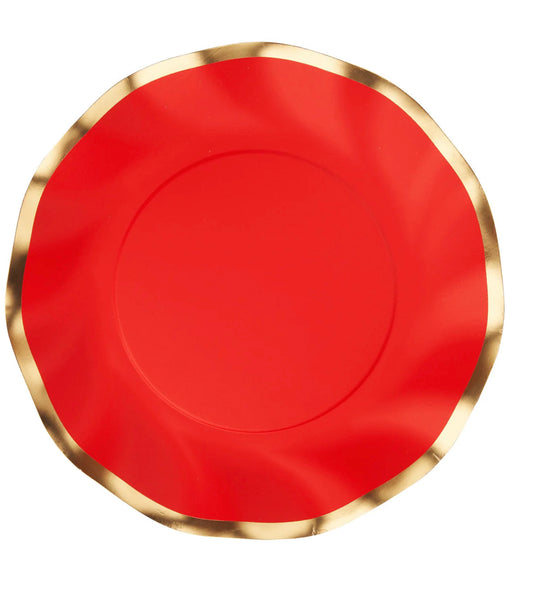 Everyday Scarlet Wavy Dinner Plate