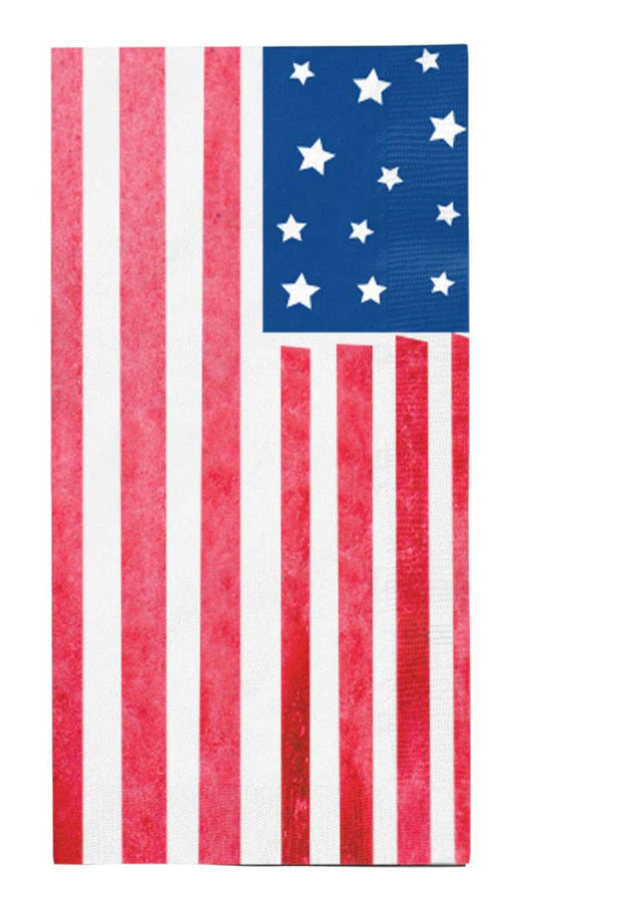 RED STRIPED & BLUE GUEST TOWEL
