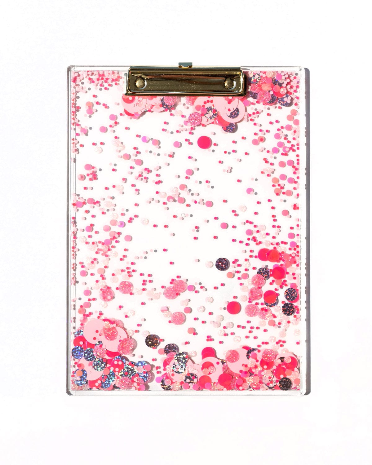 Pink Party Confetti Clear Clipboard