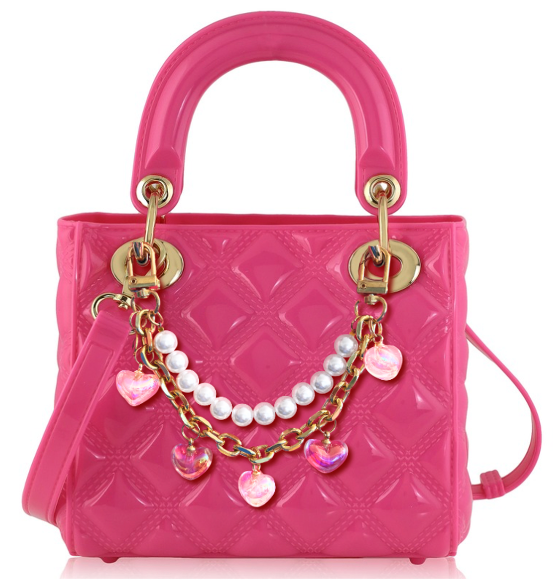 Pearl - Flamingo Pink Heart Purse