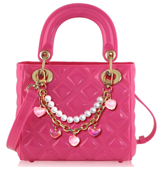 Pearl - Flamingo Pink Heart Purse