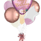 Satin Flowers Heart Happy Birthday Balloon Bouquet