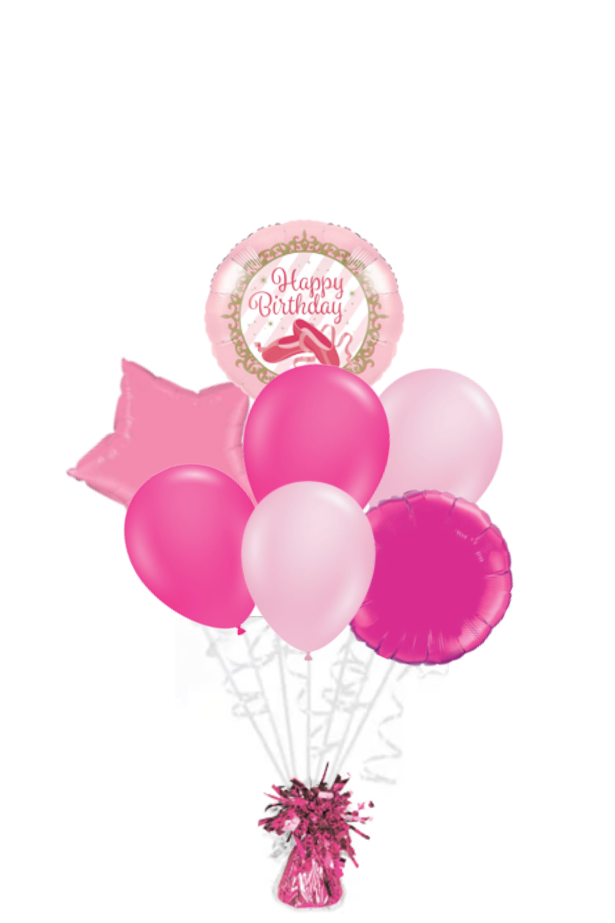 Ballet Shoes Happy Birthday Foil Balloon Bouquet