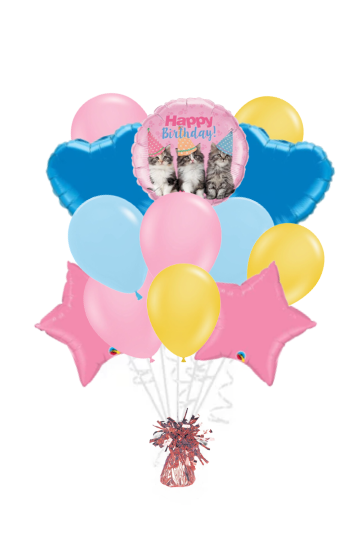 Kitten Happy Birthday Balloon Bouquet