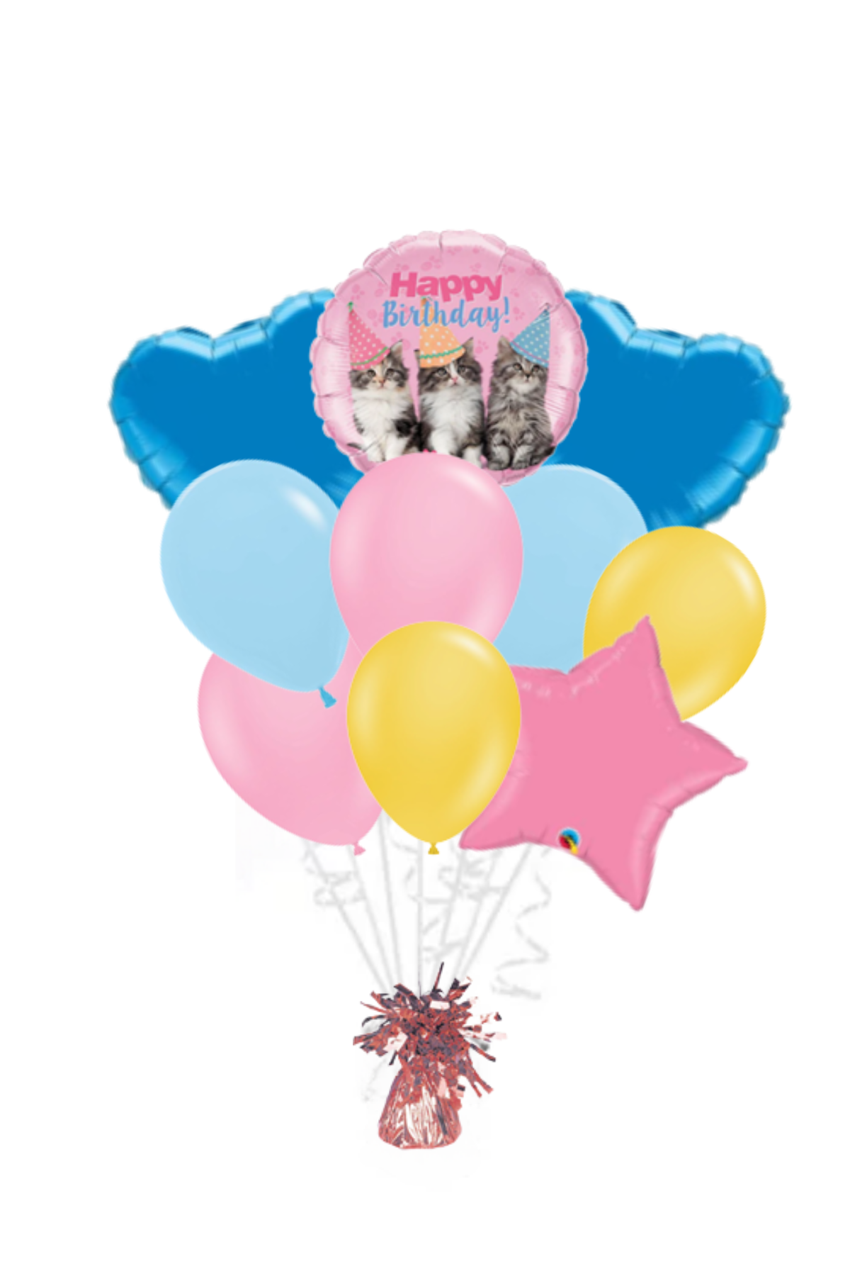 Kitten Happy Birthday Balloon Bouquet