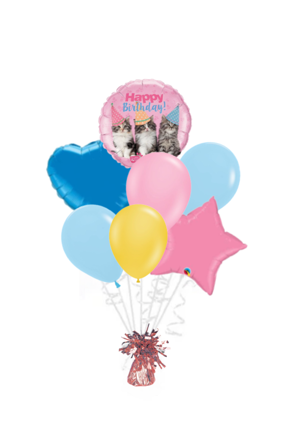 Kitten Happy Birthday Balloon Bouquet