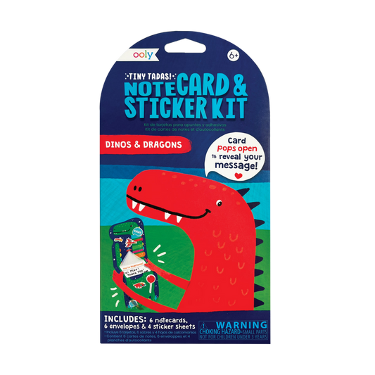 Tiny Tadas! Note Cards & Sticker - Dinos. & Dragons