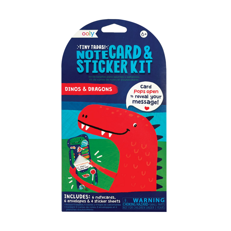 Tiny Tadas! Note Cards & Sticker - Dinos. & Dragons