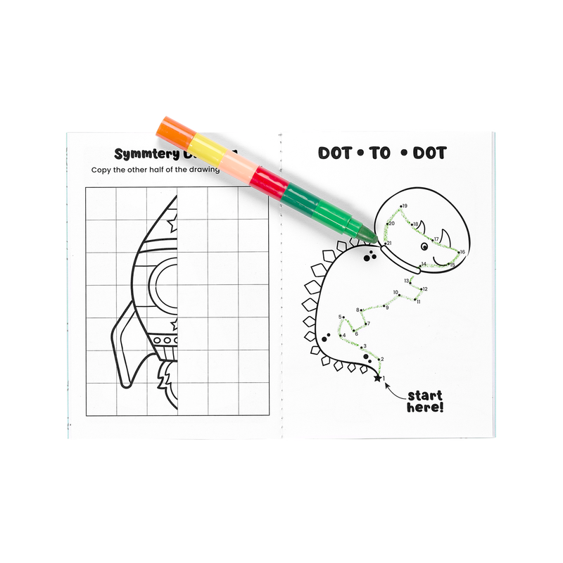Mini Traveler Coloring and Activity Kit - Dinosaurs in Space