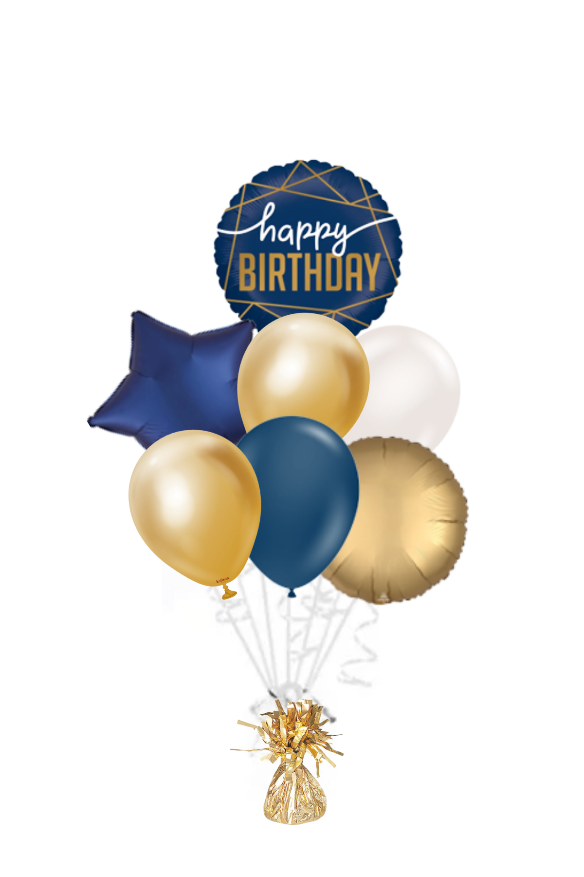 Navy Happy Birthday Balloon Bouquet