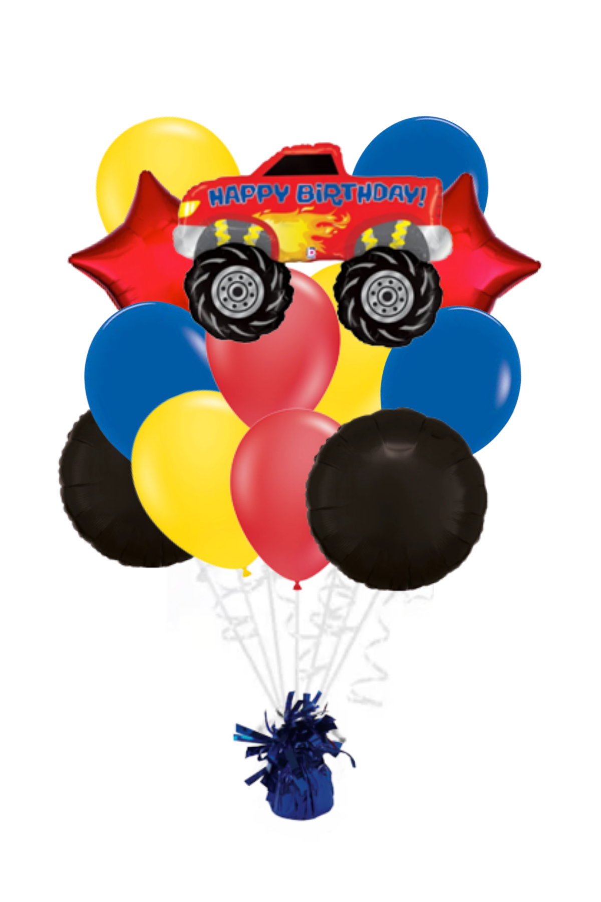 Large Monster Truck Happy Birthday Balloon Bouquet