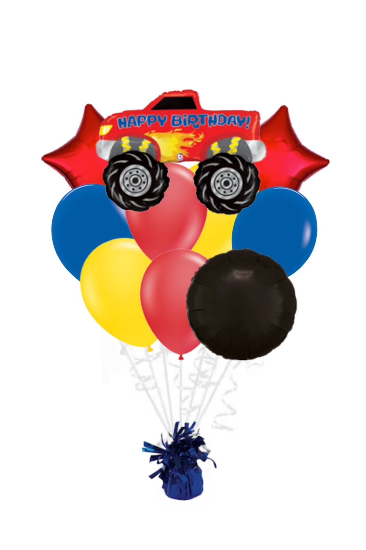 Large Monster Truck Happy Birthday Balloon Bouquet