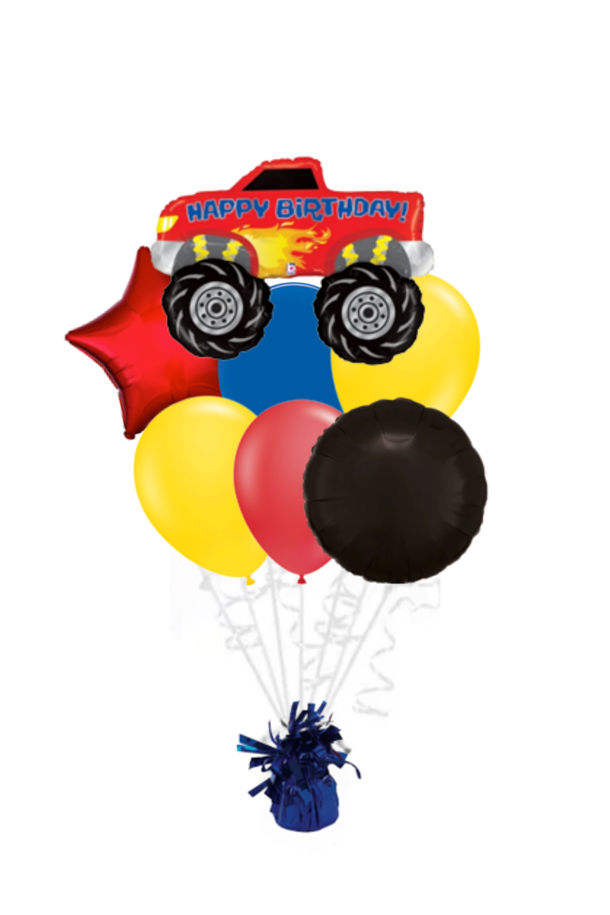 Large Monster Truck Happy Birthday Balloon Bouquet