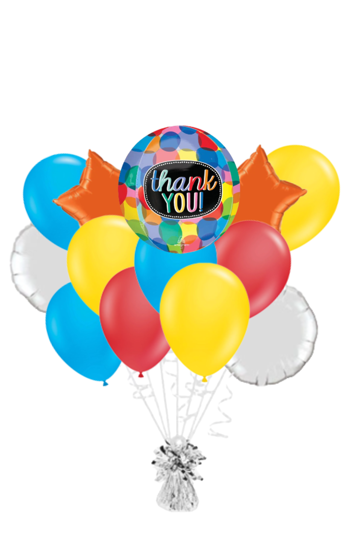 Colorful Orbz Thank You Balloon Bouquet