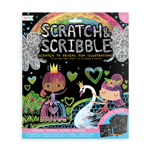 Princess Garden Scratch and Scribble Scratch Art Kit