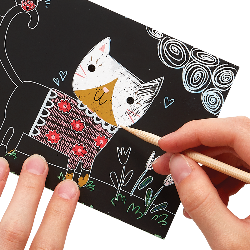 Cutie Cats Scratch and Scribble Mini Scratch Art Kit