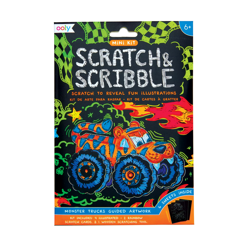 Monster Truck Mini Scratch and Scribble Art Kit