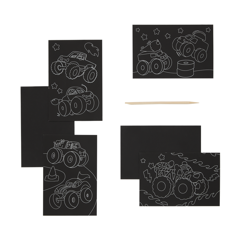 Monster Truck Mini Scratch and Scribble Art Kit