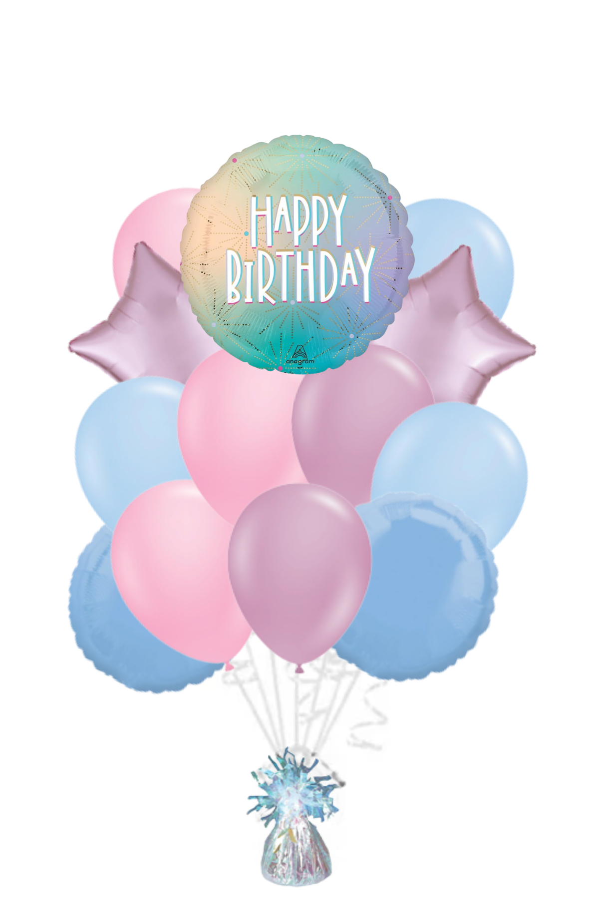 Pastel Dream Happy Birthday Balloon Bouquet