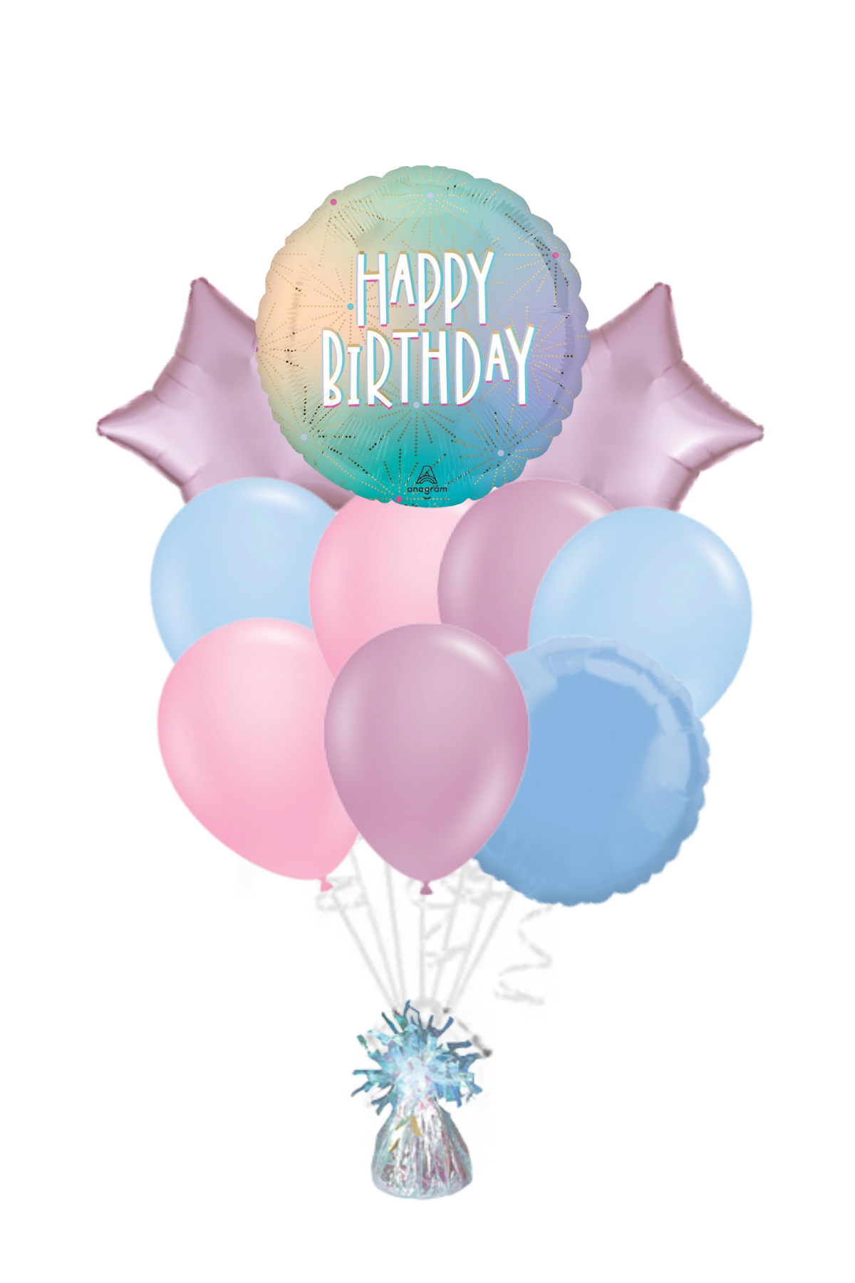 Pastel Dream Happy Birthday Balloon Bouquet