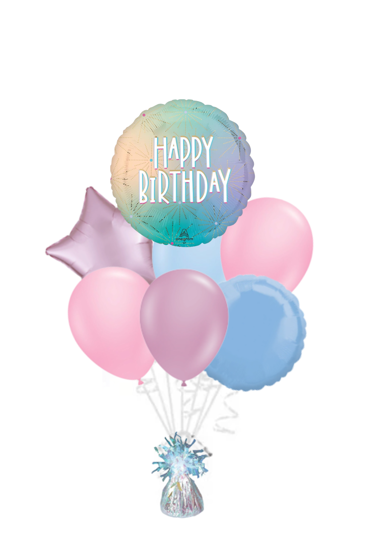 Pastel Dream Happy Birthday Balloon Bouquet