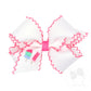 King Grosgrain Hair Bow with Moonstitch Edge and Popsicle Embroidery