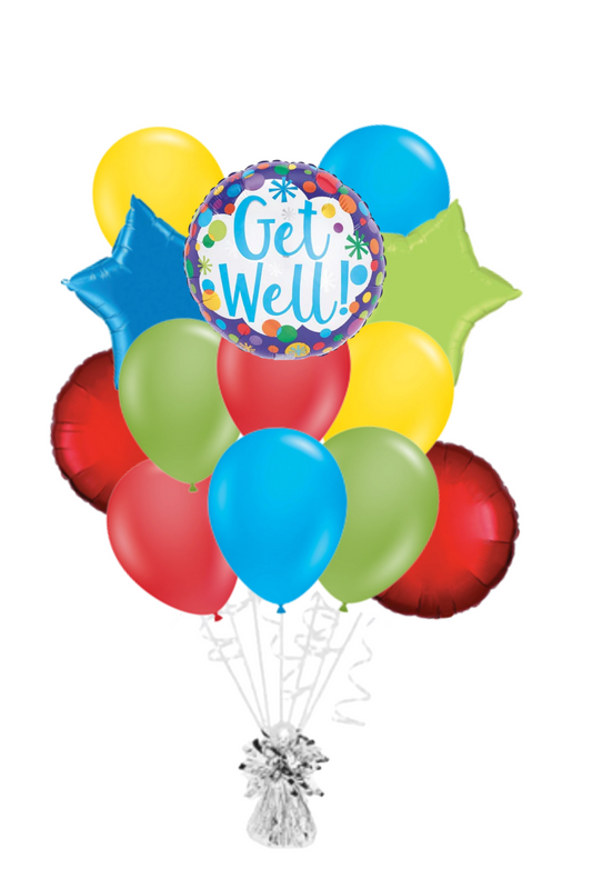 Polka Dot Get Well Soon Balloon Bouquet