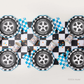 Hot Wheels X Bonjour Fete Blue Foil Checkered Large Napkins