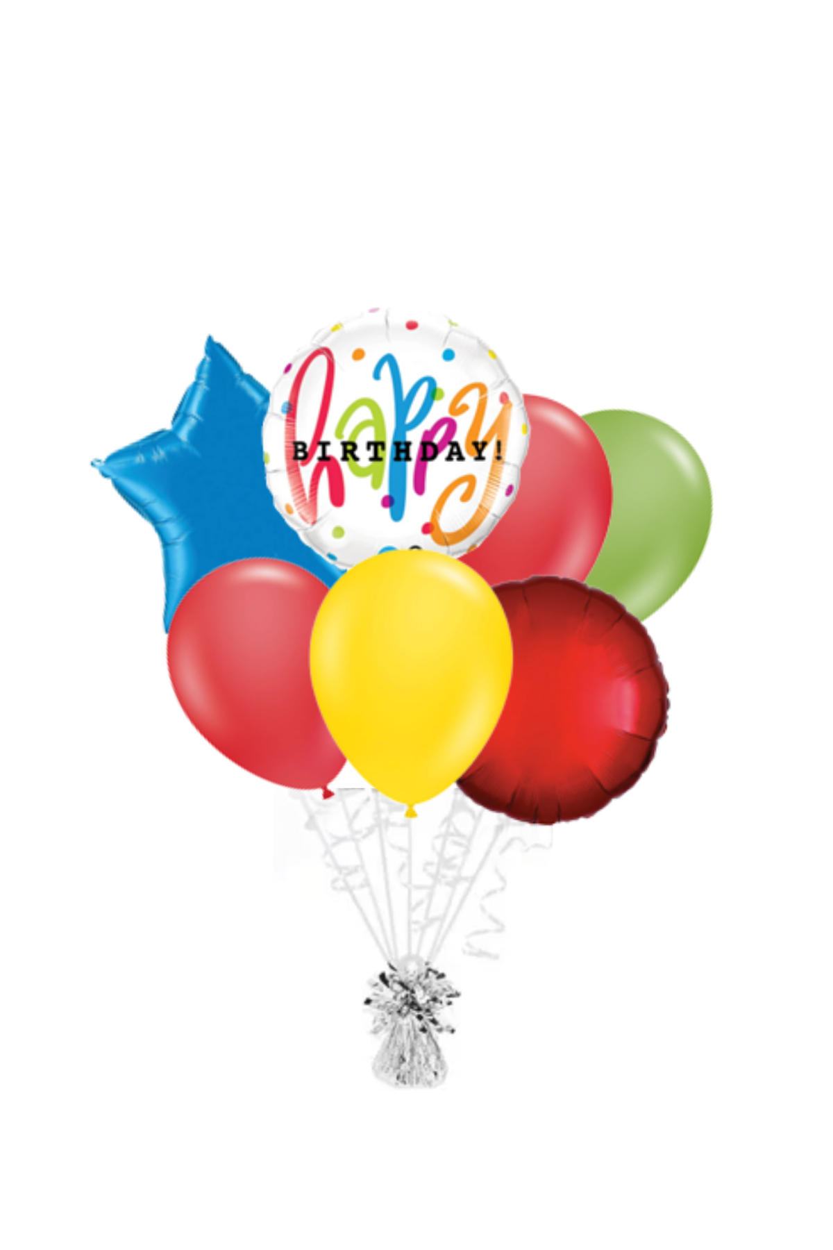 Polka Dot Happy Birthday Balloon Bouquet