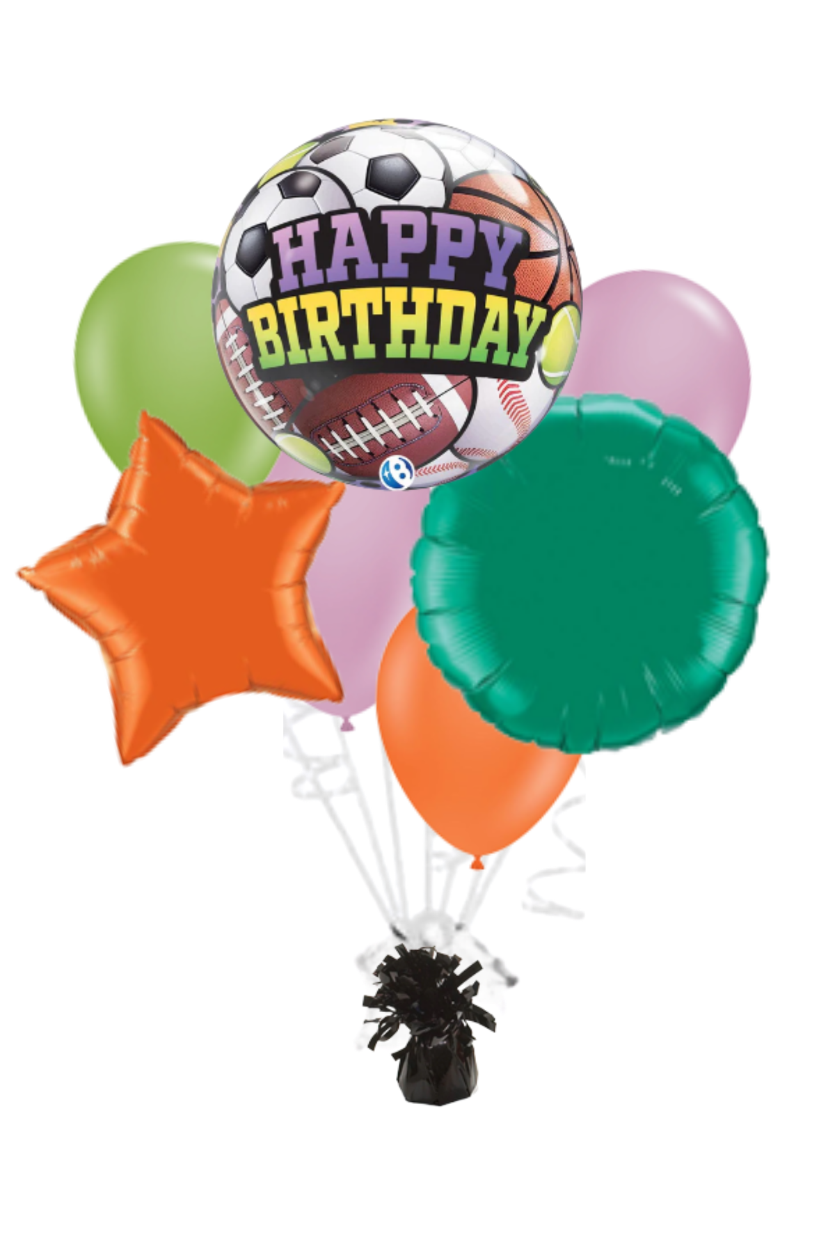 Birthday Sports Balls Bubble Happy Birthday Balloon Bouquet
