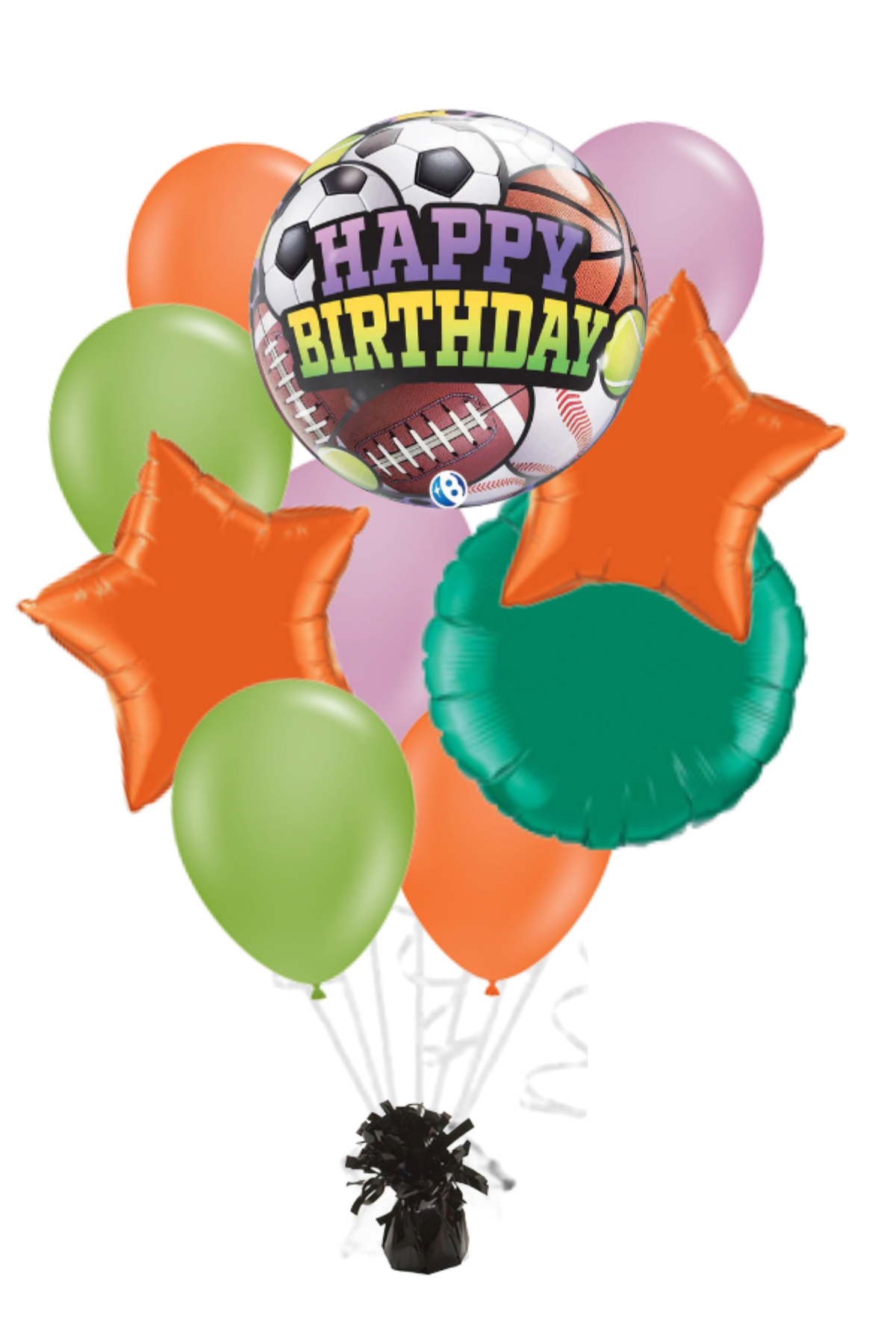 Birthday Sports Balls Bubble Happy Birthday Balloon Bouquet