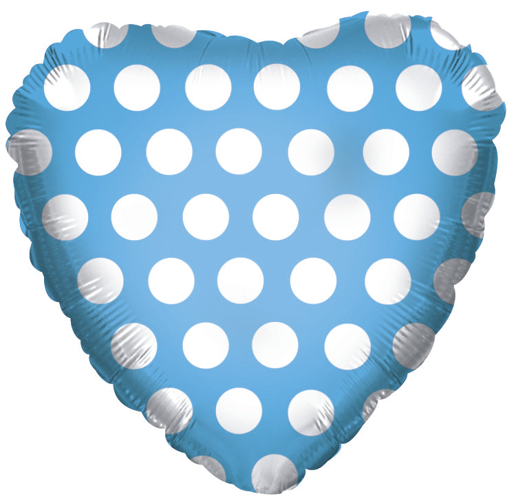 Powder Blue with White Polka Dots Standard Foil Balloon