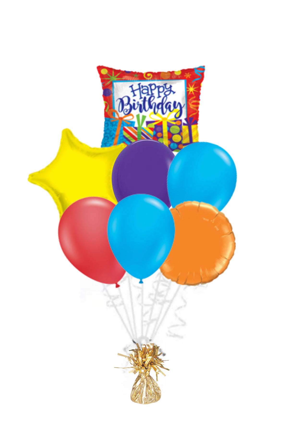 Present Happy Birthday Balloon Bouquet