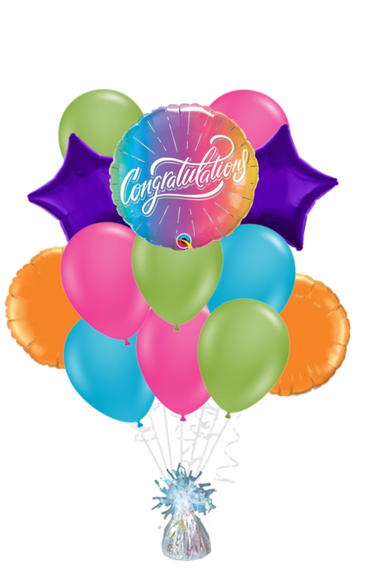 Ombre Congratulations Balloon Bouquet