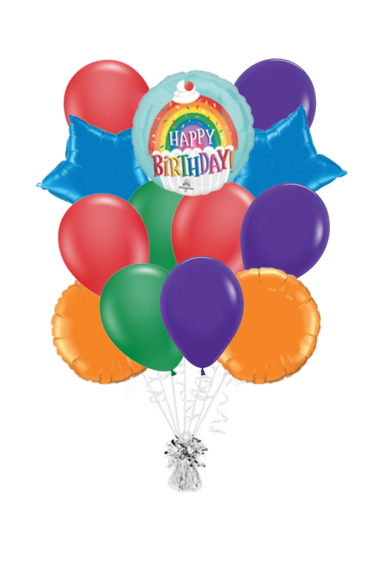 Rainbow Sprinkles Happy Birthday Balloon Bouquet