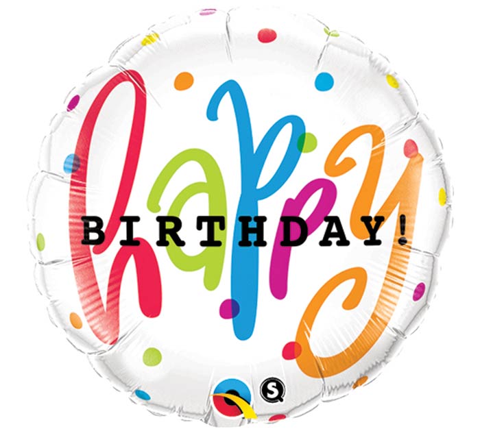 Polka Dot Happy Birthday Foil Balloon