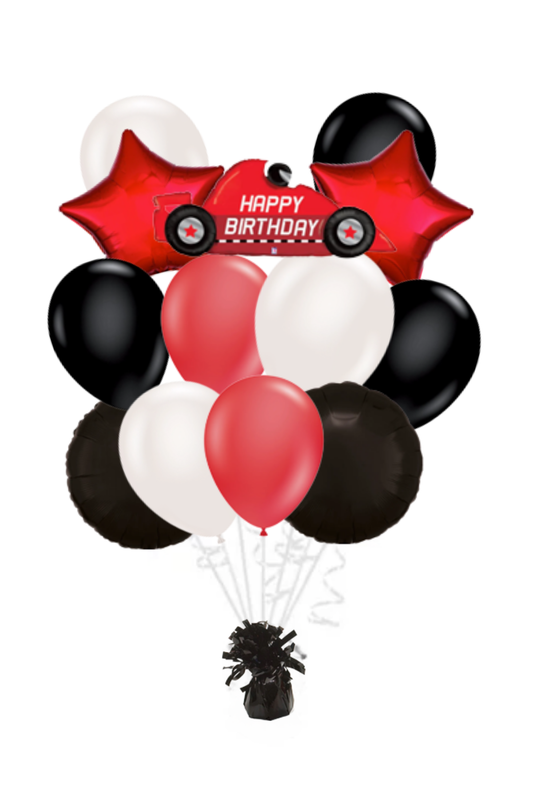 Race Car Happy Birthday Balloon Bouquet