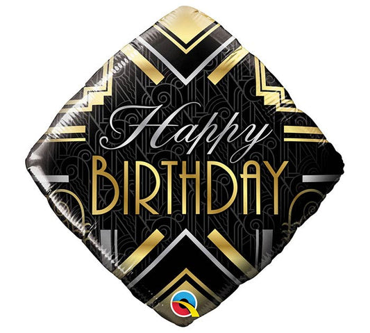 Black Art Decor Happy Birthday Foil Balloon