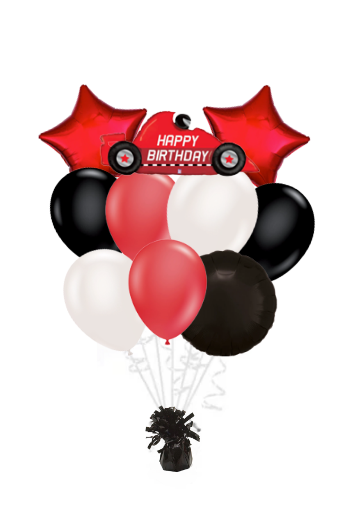 Race Car Happy Birthday Balloon Bouquet