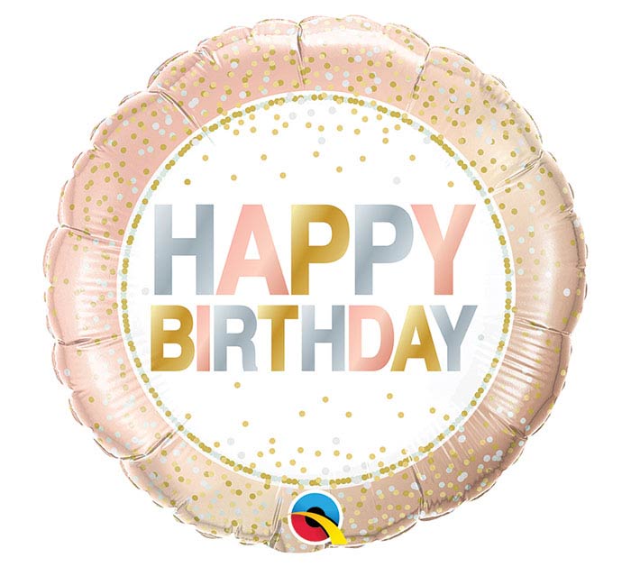 Metallic Dots Happy Birthday Foil Balloon