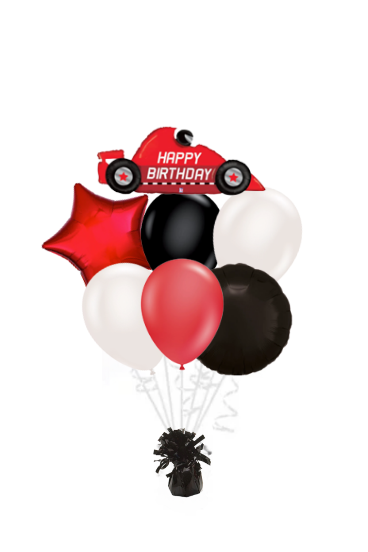 Race Car Happy Birthday Balloon Bouquet